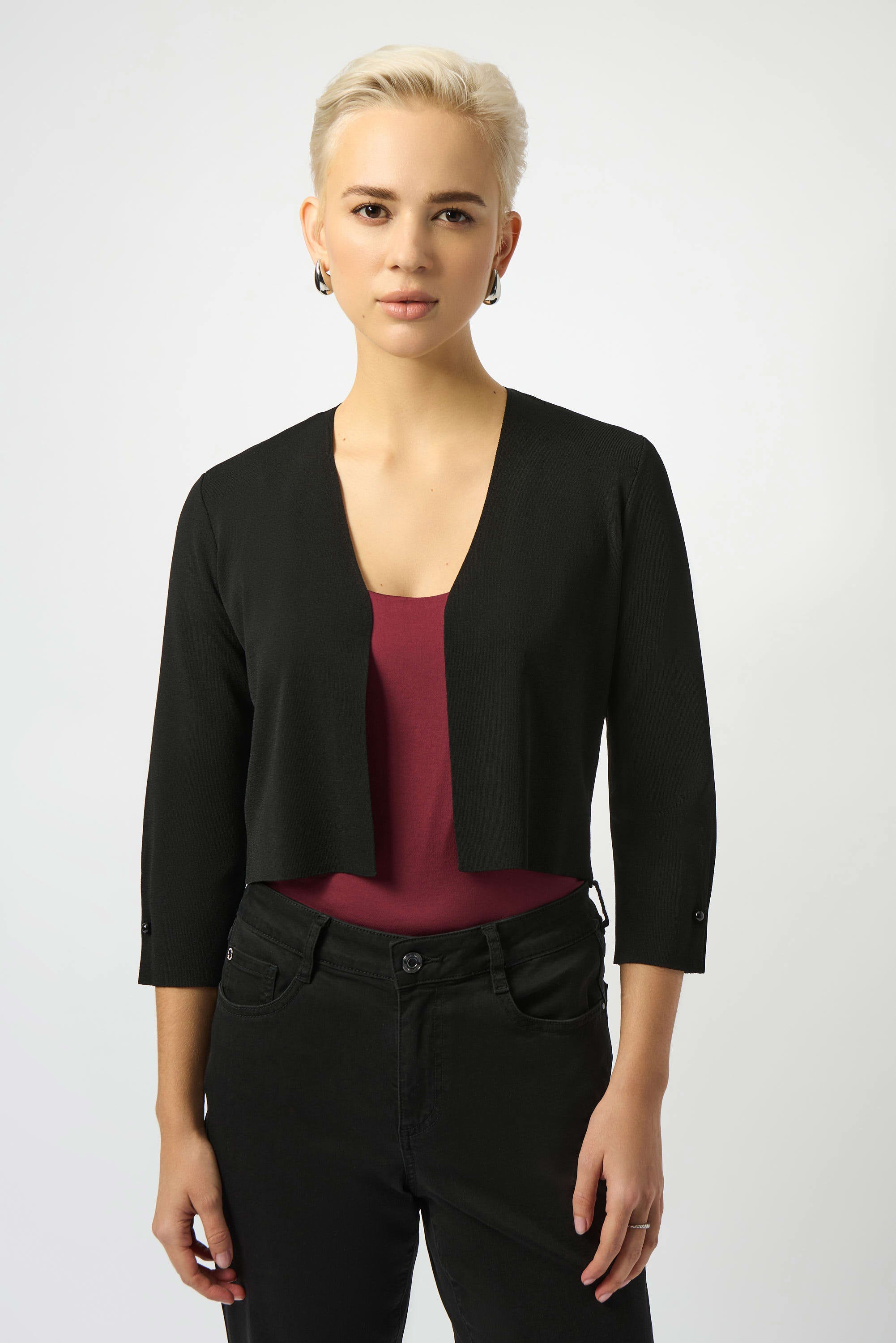 Sweater Knit Cover-up with Pearl Ornament
