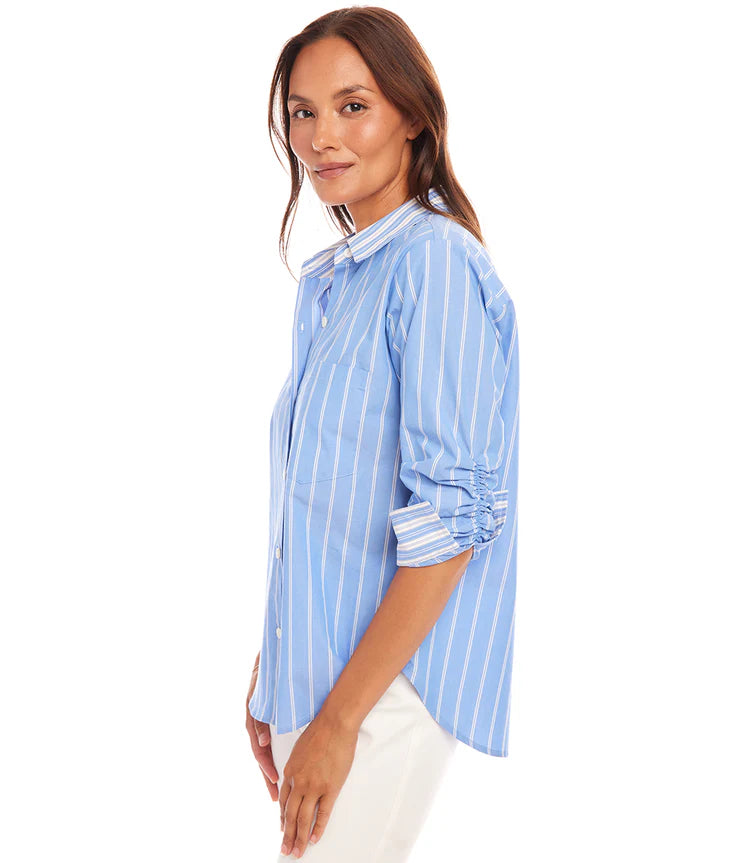 Beachside Ruched Sleeve Shirt