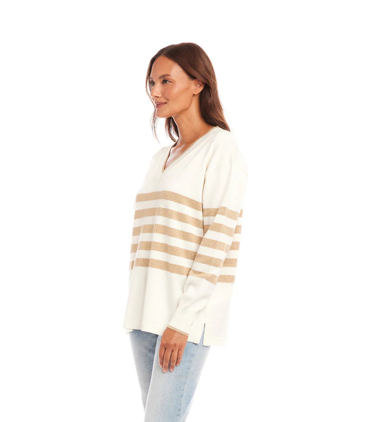 Stripe V-Neck Sweater