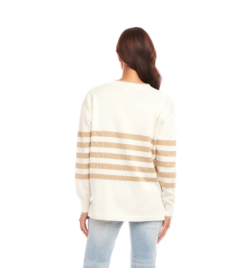 Stripe V-Neck Sweater