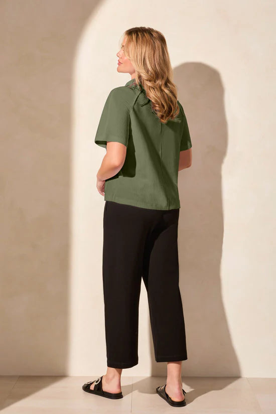 Textured Funnel-Neck Top