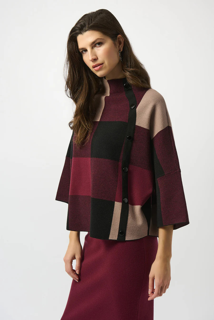 Plaid Jacquard Knit Sweater