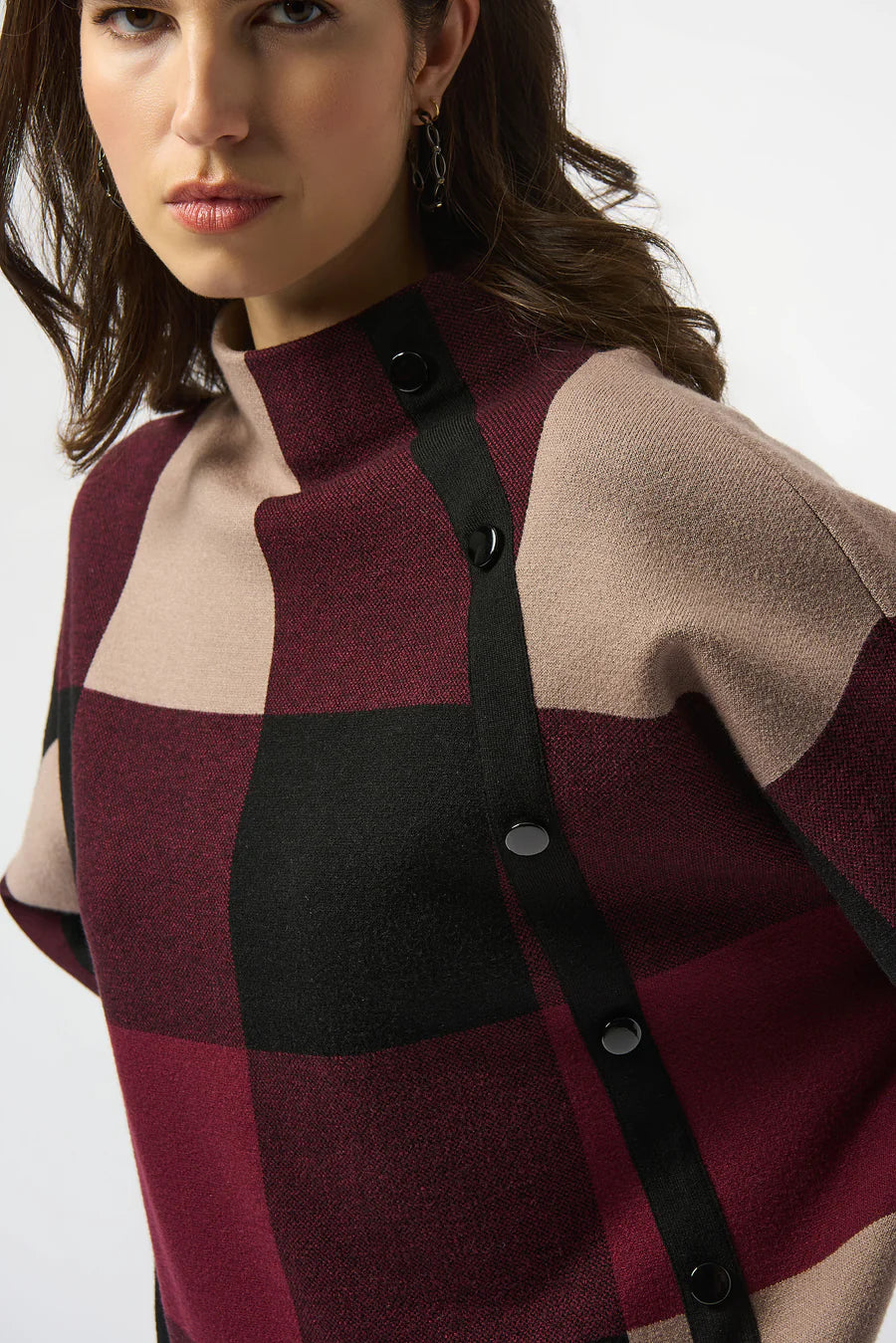 Plaid Jacquard Knit Sweater