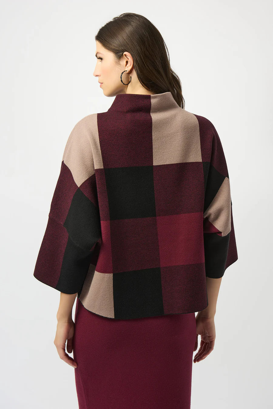 Plaid Jacquard Knit Sweater