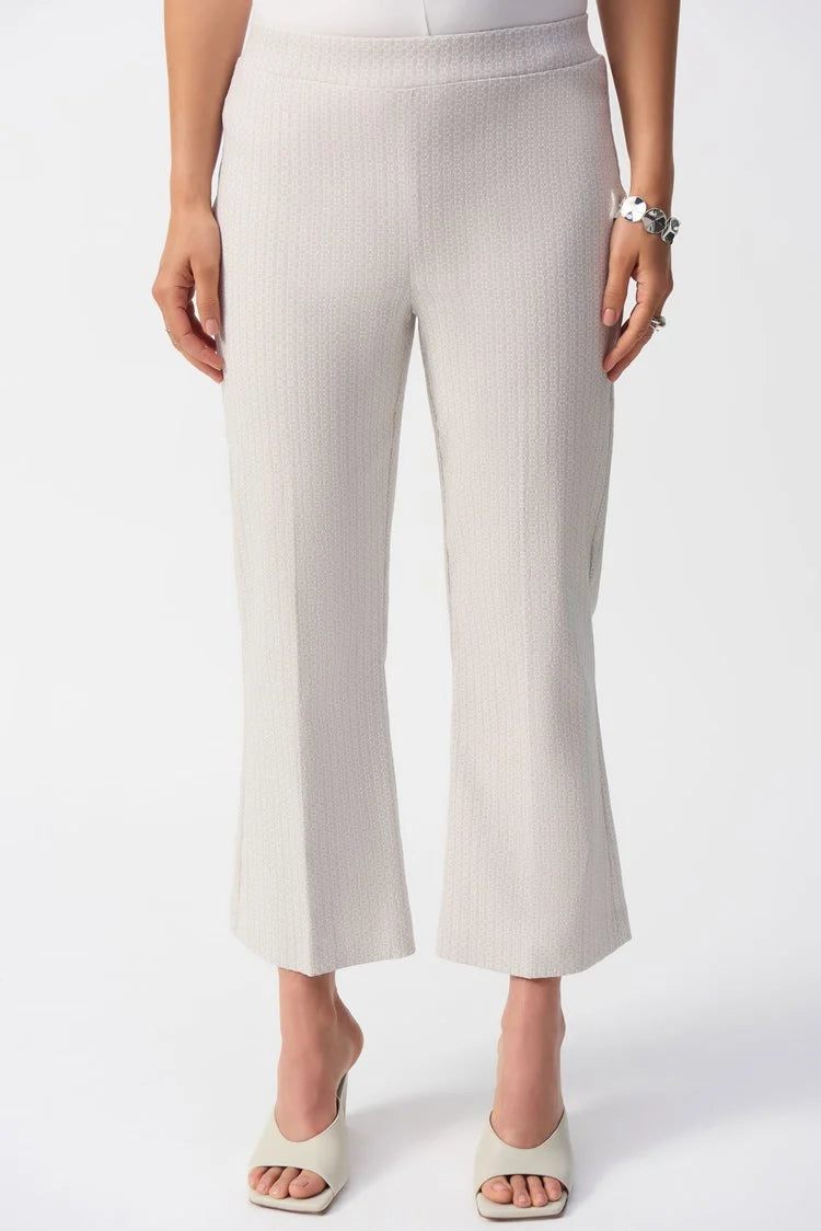 Geometric Jacquard Flared Pull-on Pants