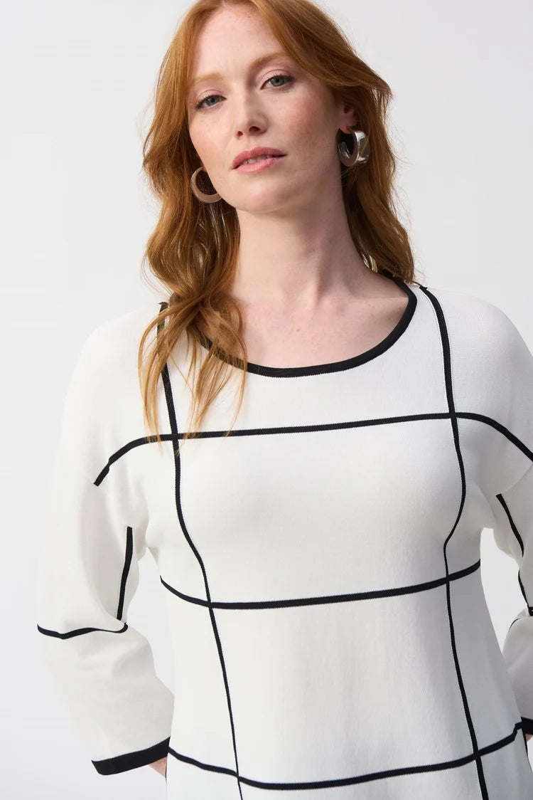 Geometric Casual Scoop Neck Pullover