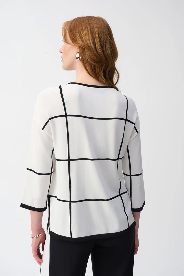 Geometric Casual Scoop Neck Pullover