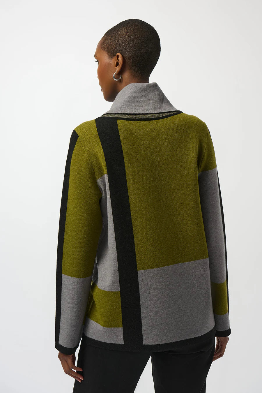 Geometric Cowl Neck Sweater