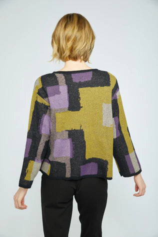 Modern Collage Sweater - Moss