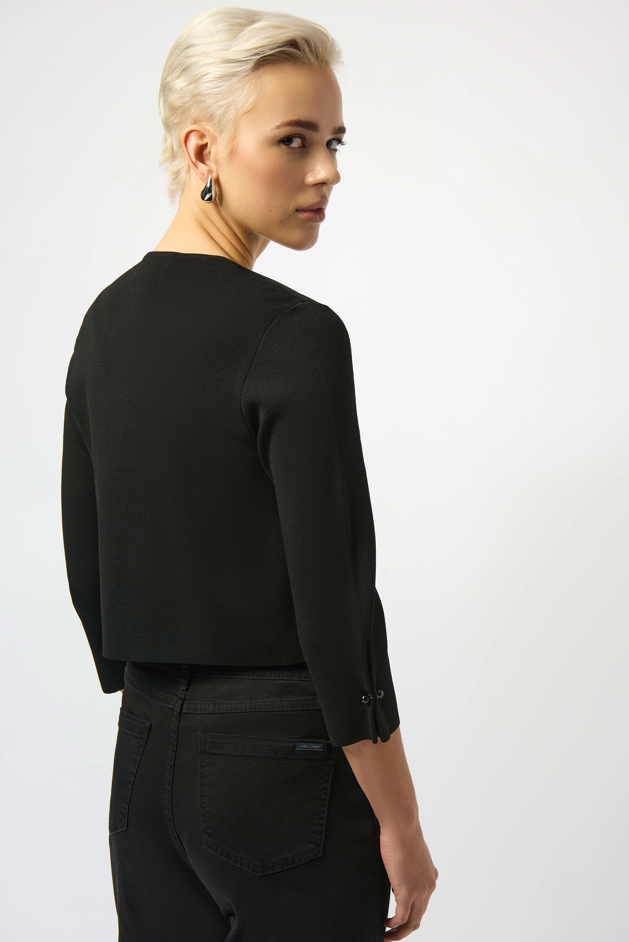 Sweater Knit Cover-up with Pearl Ornament