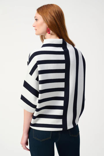 Jacquard Stripe Knit Sweater