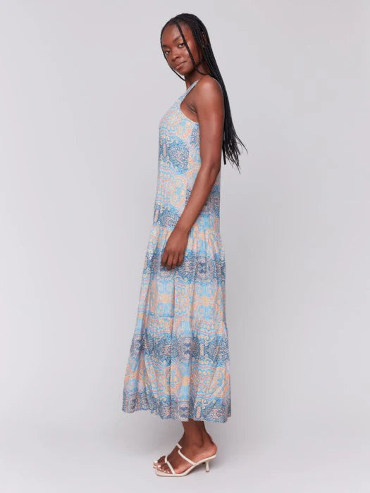 Printed Sleeveless Maxi Dress