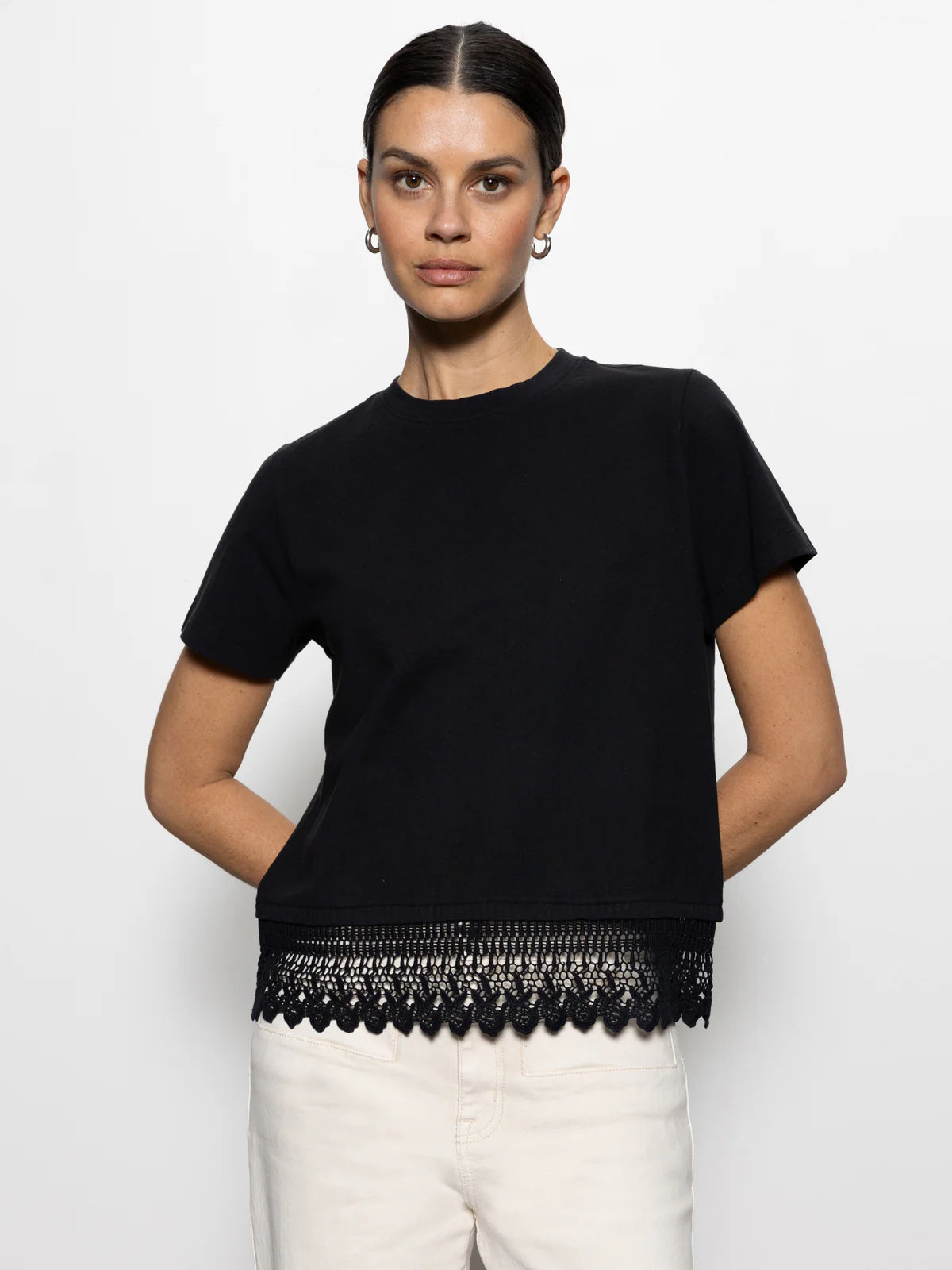 Lace Remix Perfect Tee Black