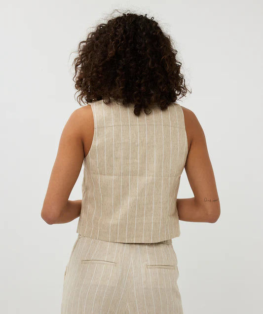 Gilet Linen Stripe Vest