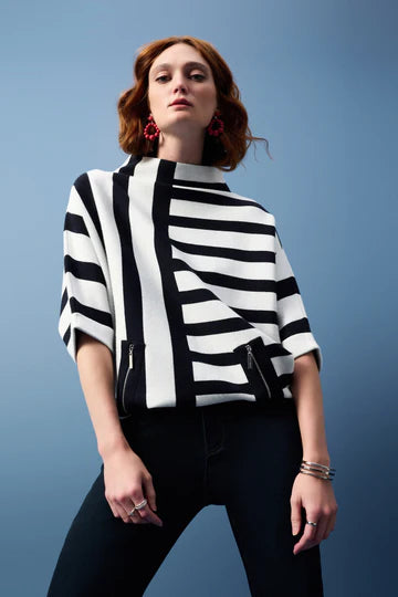 Jacquard Stripe Knit Sweater