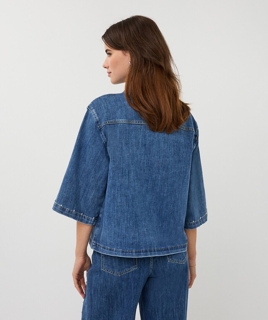 Denim Top W/ Studs