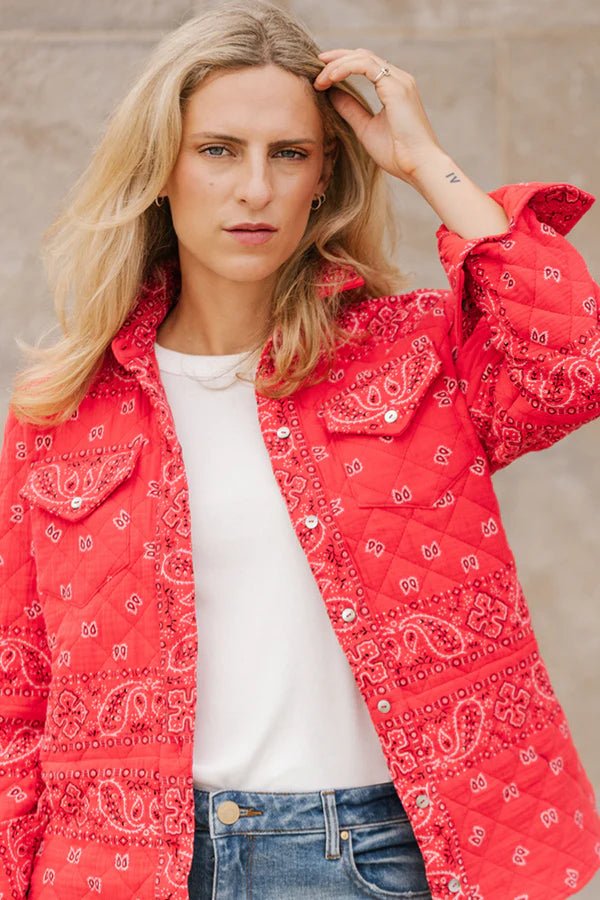 Bandana Quilted Jacket - OLIVIA'S