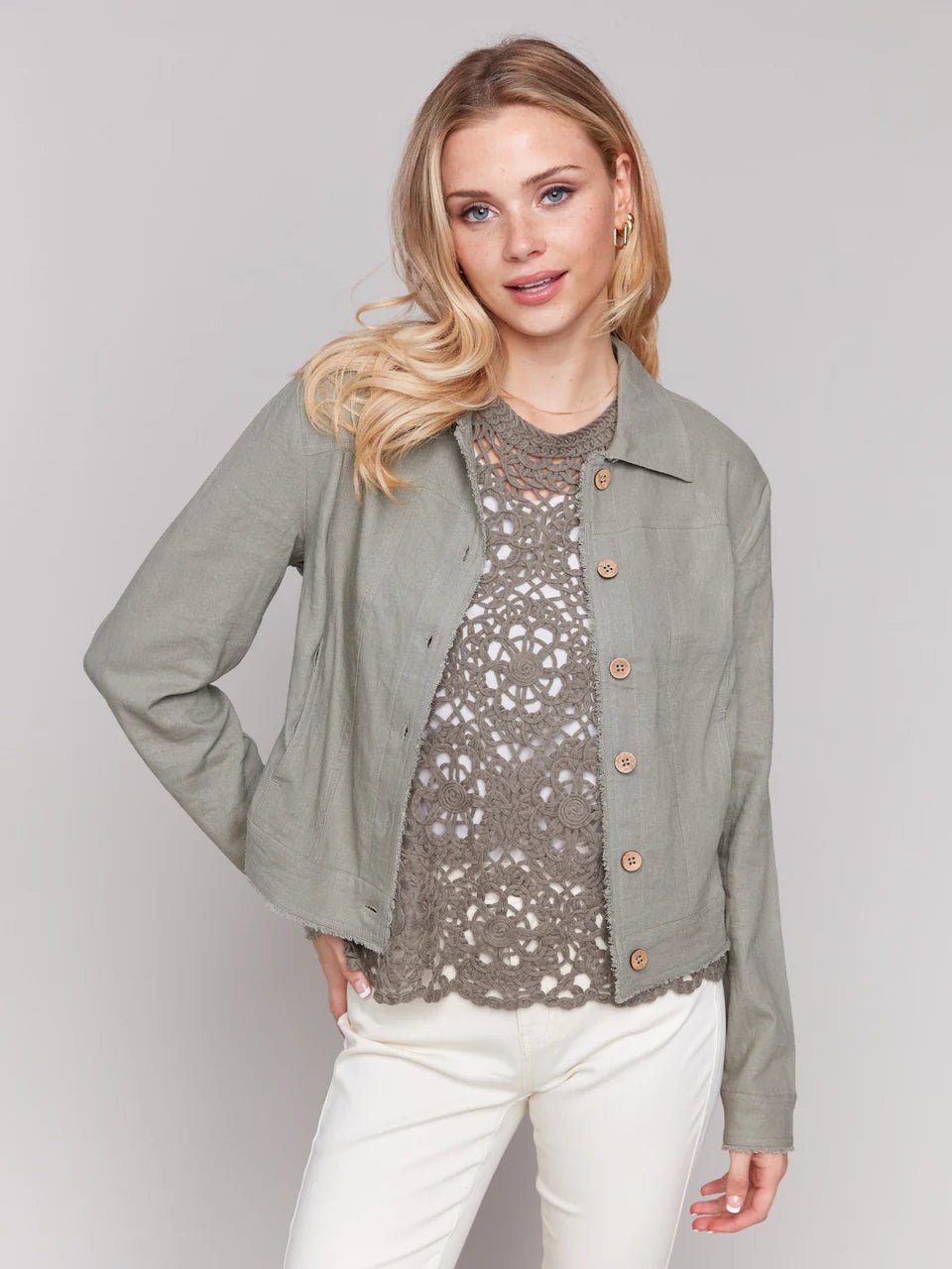 Charlie B Linen Blend Jacket - OLIVIA'S