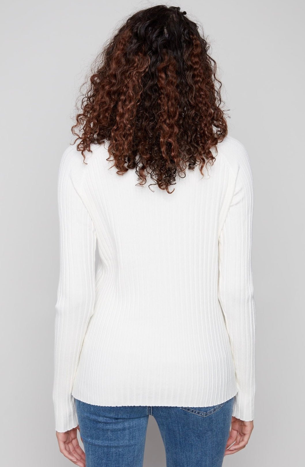 Charlie B Women's Mock Neck Ribbed Knit Sweater - OLIVIA'S