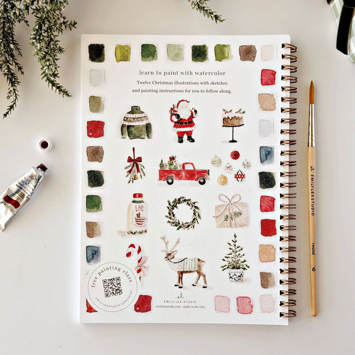 Classic Christmas Watercolor Workbook - OLIVIA'S