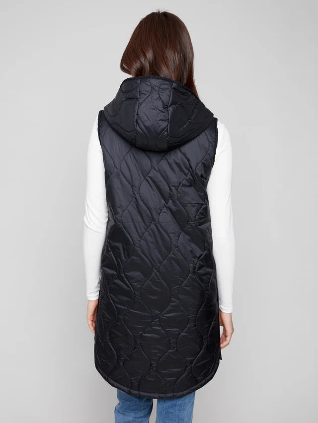 Pearliuzed Long Hooded Vest
