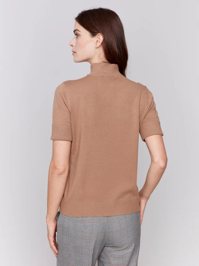 Mock Neck Short Sleeve Sweater *