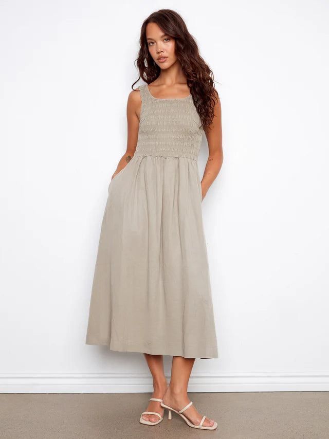 Sleeveless Smocked Maxi Dress