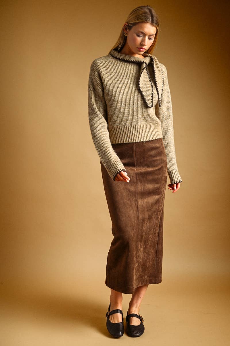 SUEDE STRAIGHT SKIRT