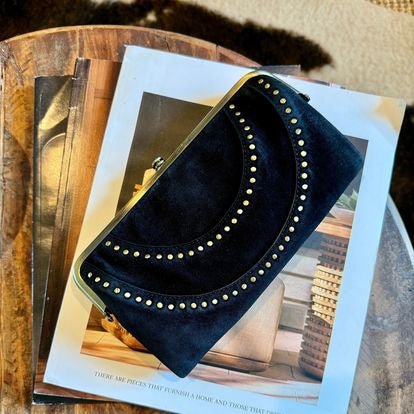 Hobo Lauren Studded Suede Clutch - OLIVIA'S