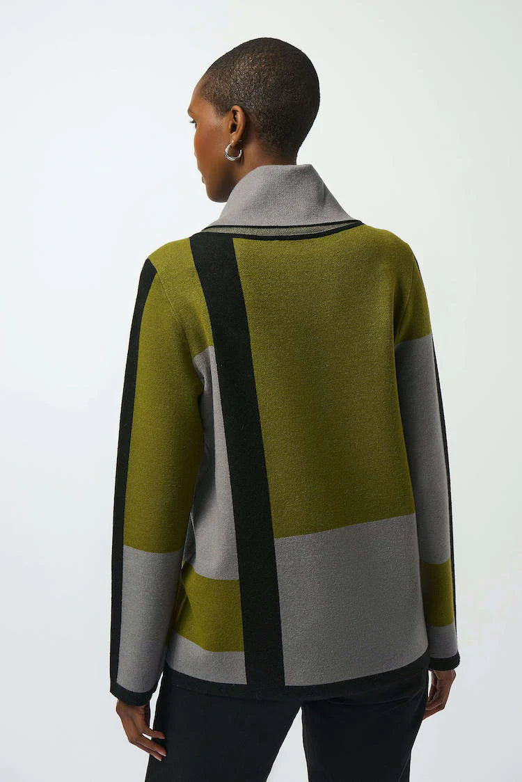 Geometric Cowl Neck Sweater