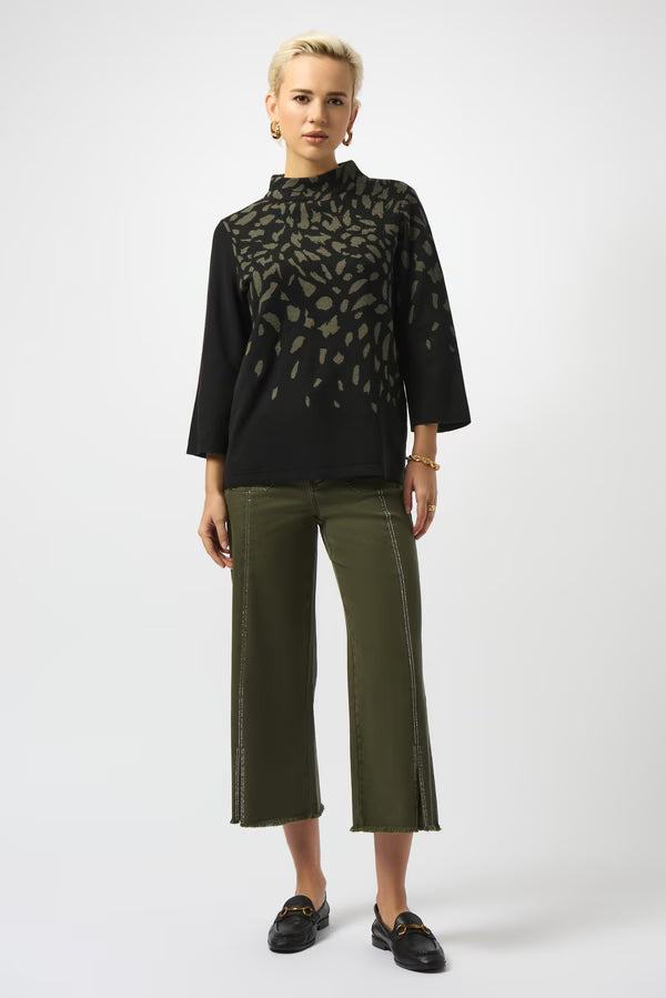 Animal Print Mock Neck Pullover