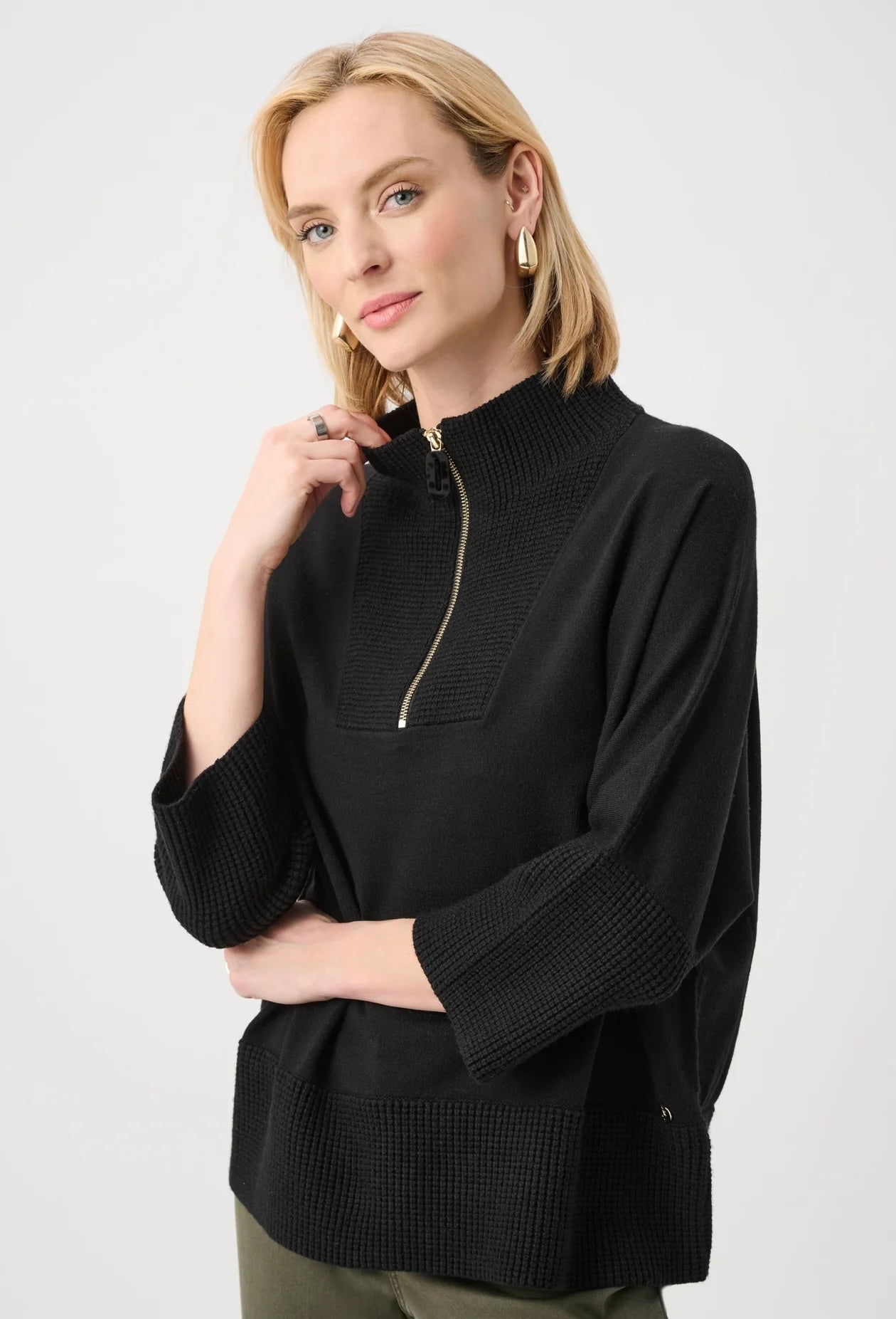Joseph Ribkoff Women’s Brushed Nylon Zip Sweater - OLIVIA'S