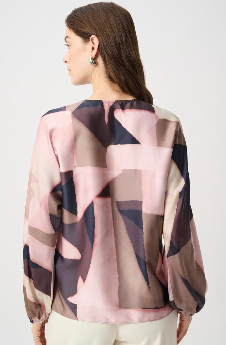 Joseph Ribkoff Women's Geometric Print Satin Top - OLIVIA'S