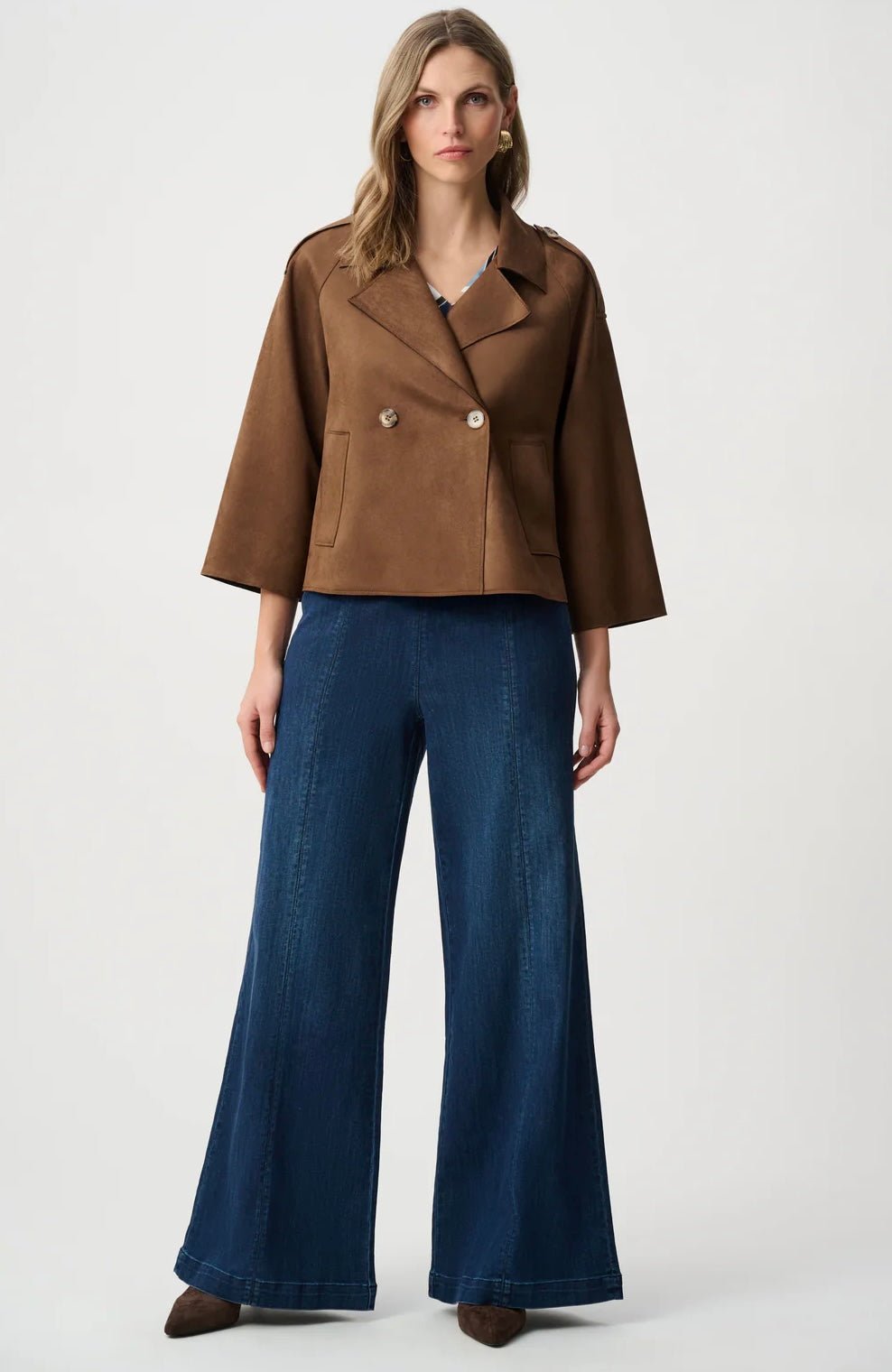 Joseph Ribkoff Women's Scuba Suede Boxy Jacket - OLIVIA'S
