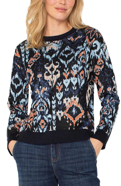 Long Sleeve Jacquard Sweater
