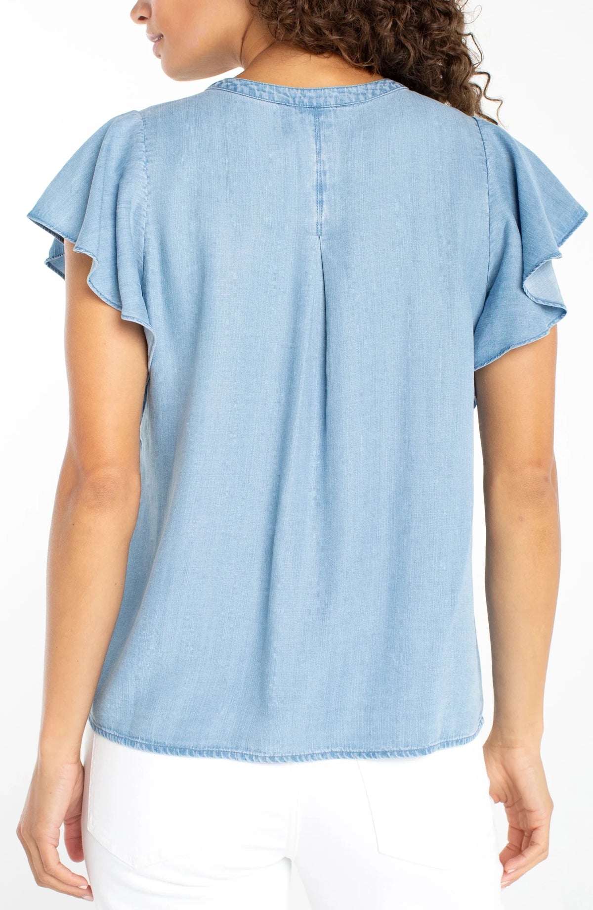 Liverpool Flutter Sleeve Popover With Pintucks - OLIVIA'S