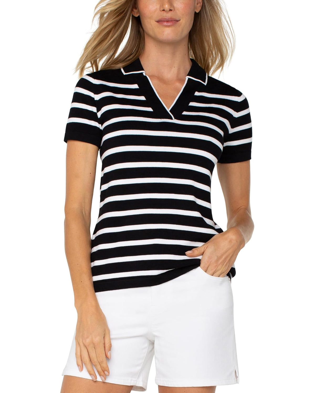 Liverpool Short Sleeve Collared Sweater - OLIVIA'S