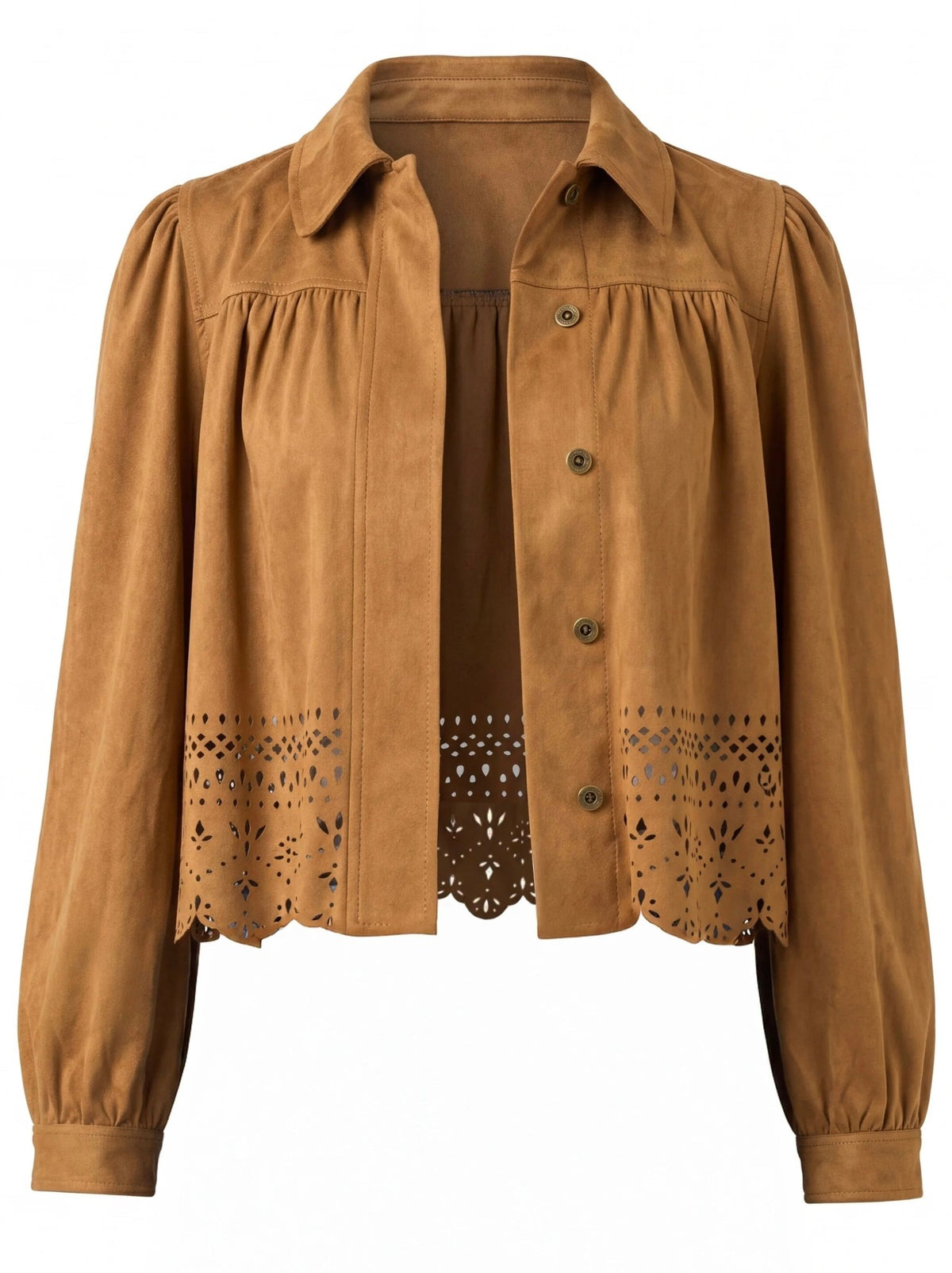 Liverpool Women's Puff Sleeve Jacket With Laser Cut Hem - OLIVIA'S