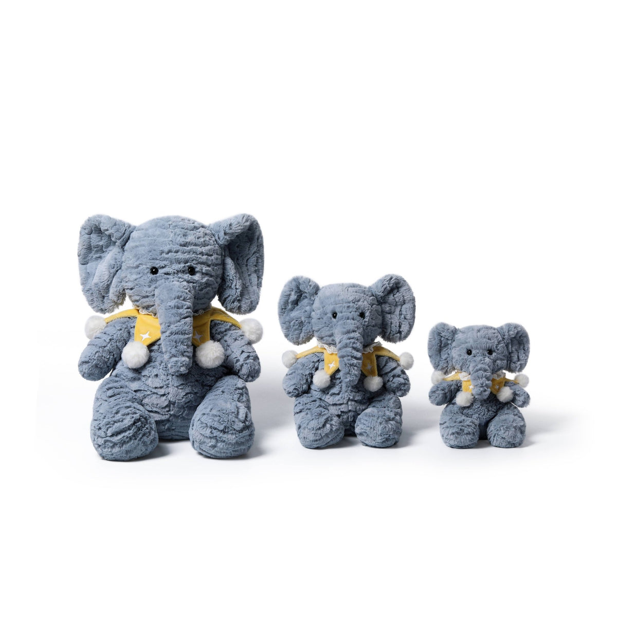 McHugs Starry Denim Elephant Weighted Plush Animal 7" - OLIVIA'S