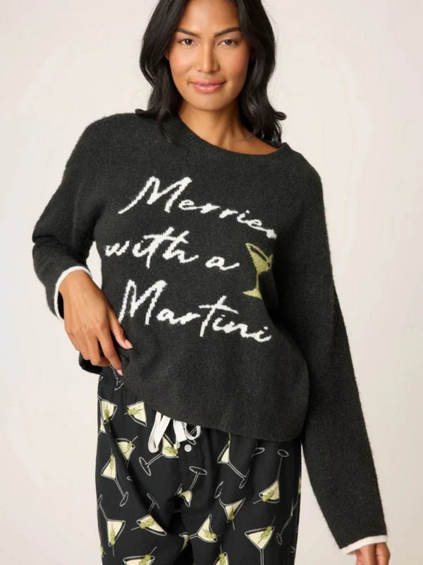 Merrier With Martini Snuggle Sweater - OLIVIA'S