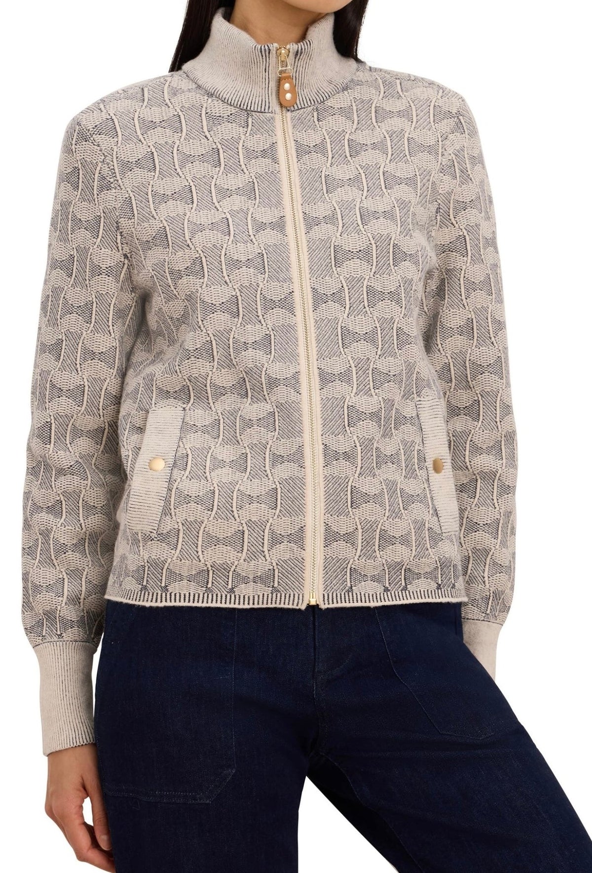 Nic and Zoe Women's Dapper Swirl Knit Jacket - OLIVIA'S
