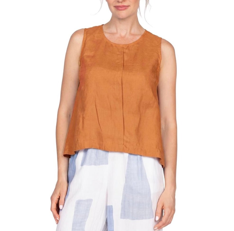 Olivia Women's Flax Linen Solid Tank - OLIVIA'S