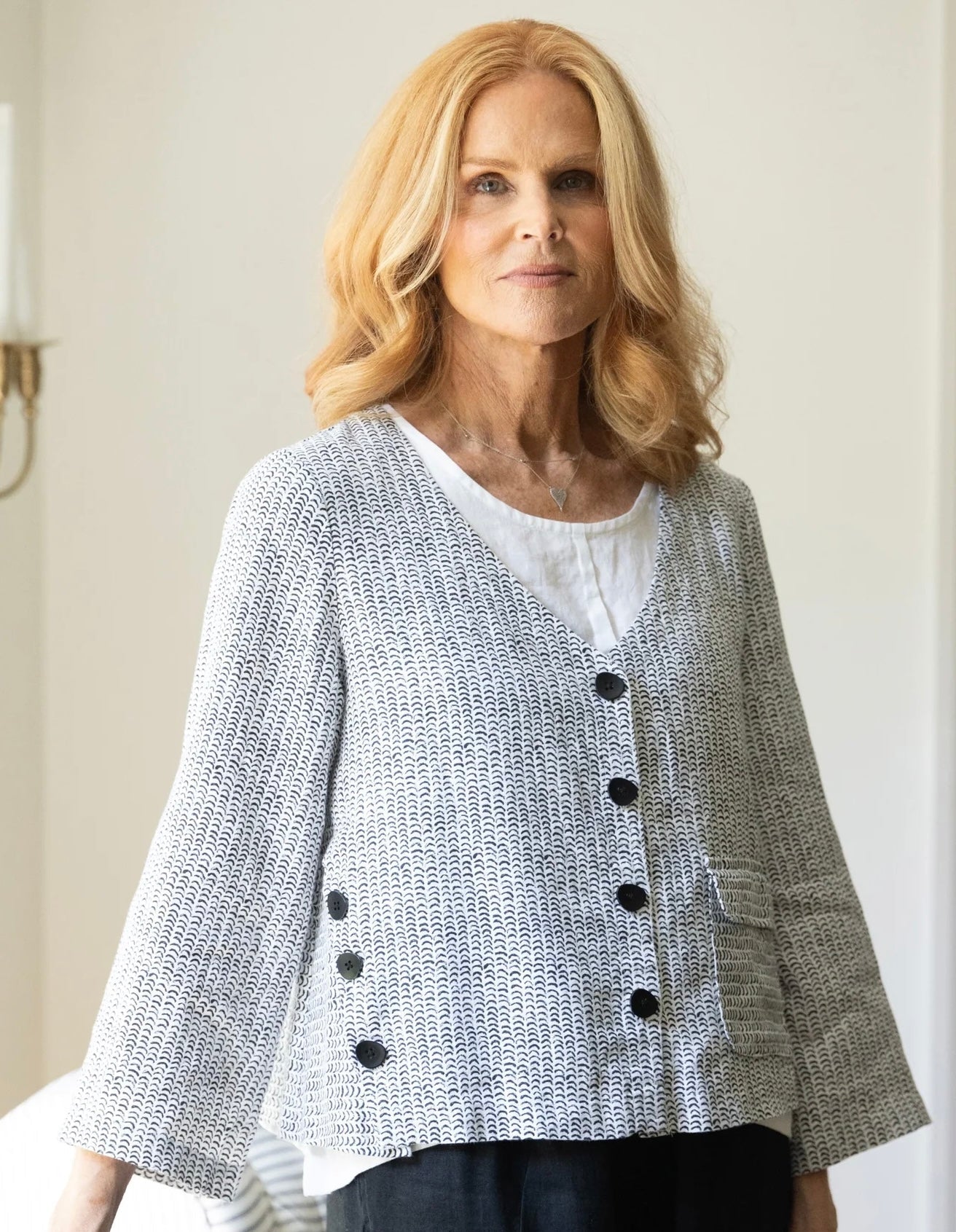 Olivia Women's Flax Stripe Button Jacket - OLIVIA'S