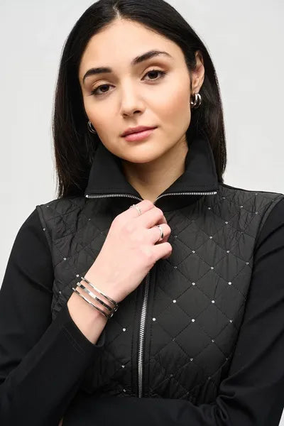 Knit Jacket With Quilted Front