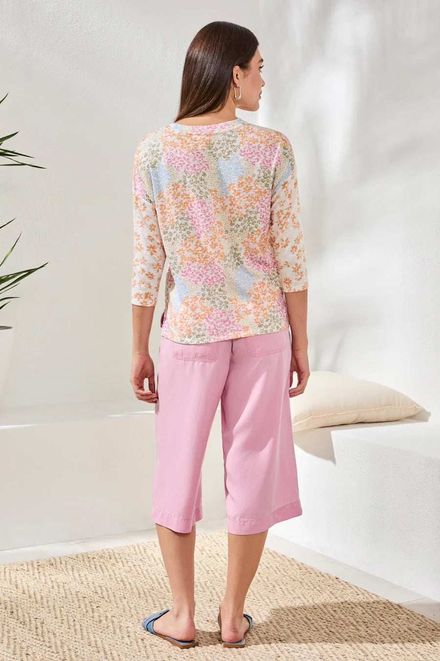 Tribal 3/4 Sleeve Crew Neck Top