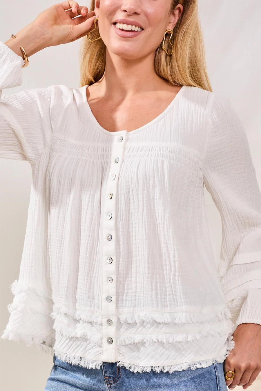 Tribal Cotton Gauze Boho Blouse