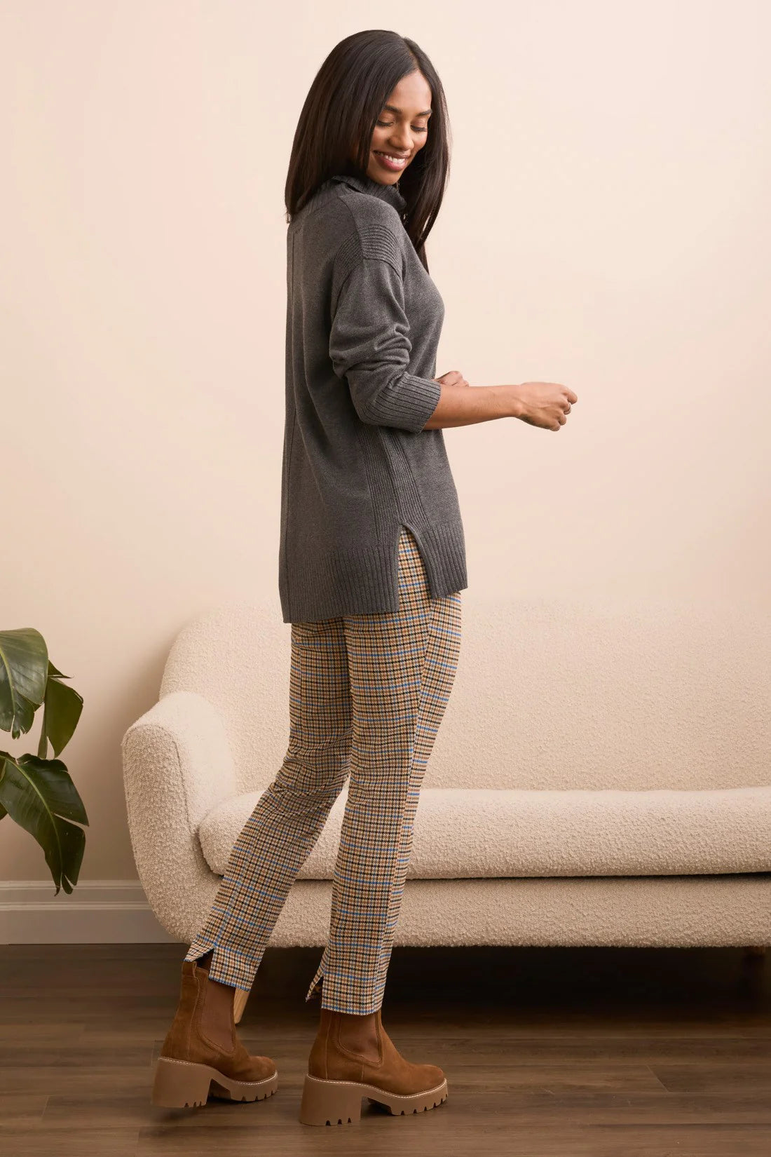 Drop Shoulder Turtle Neck Sweater
