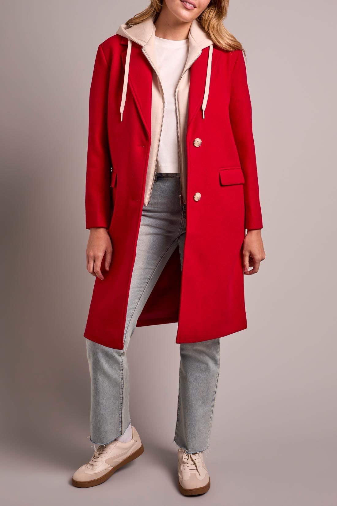 Tribal Lofty Chic Funnel Neckhoodie red - OLIVIA'S