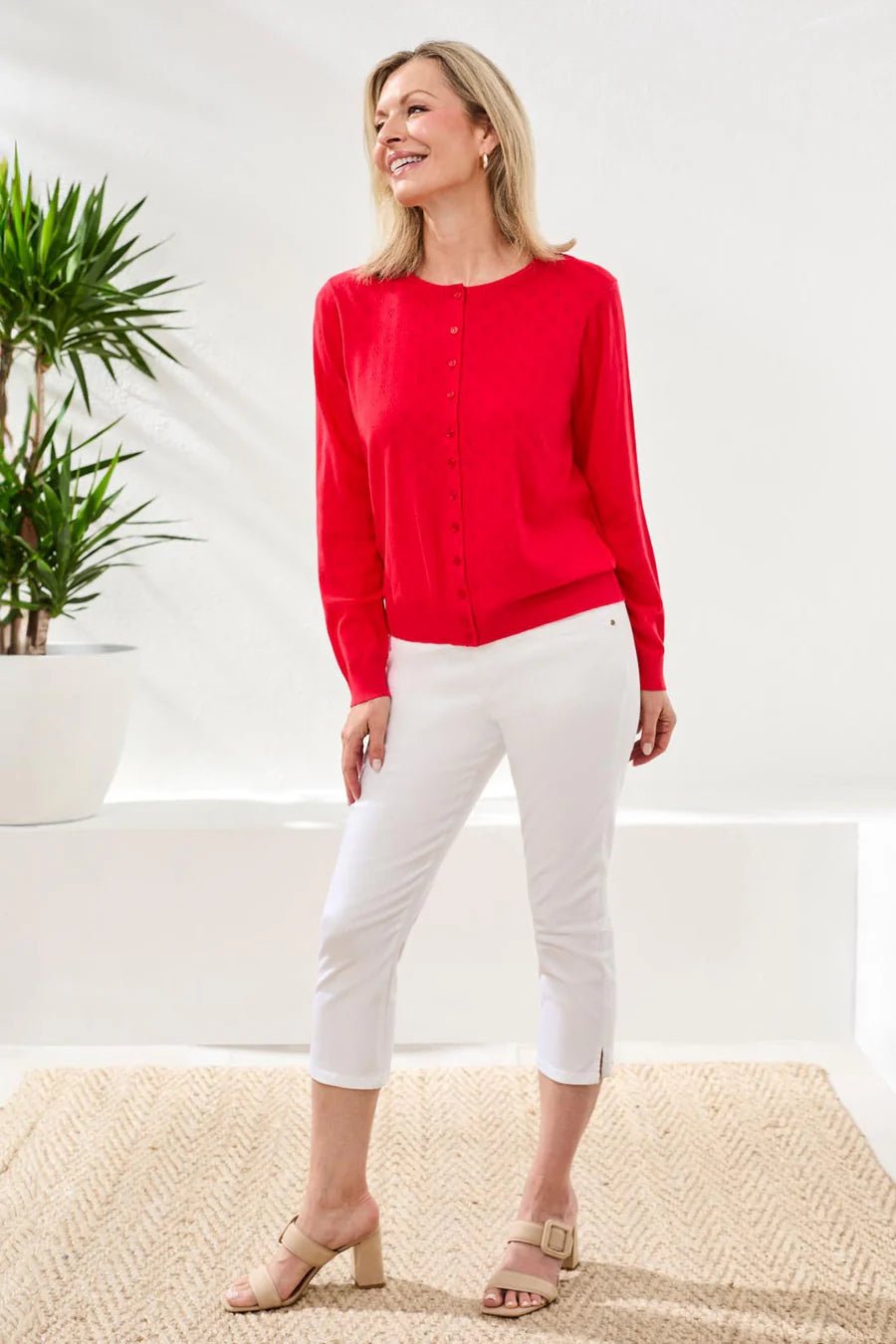 Tribal Pointelle Knit Cardigan - OLIVIA'S