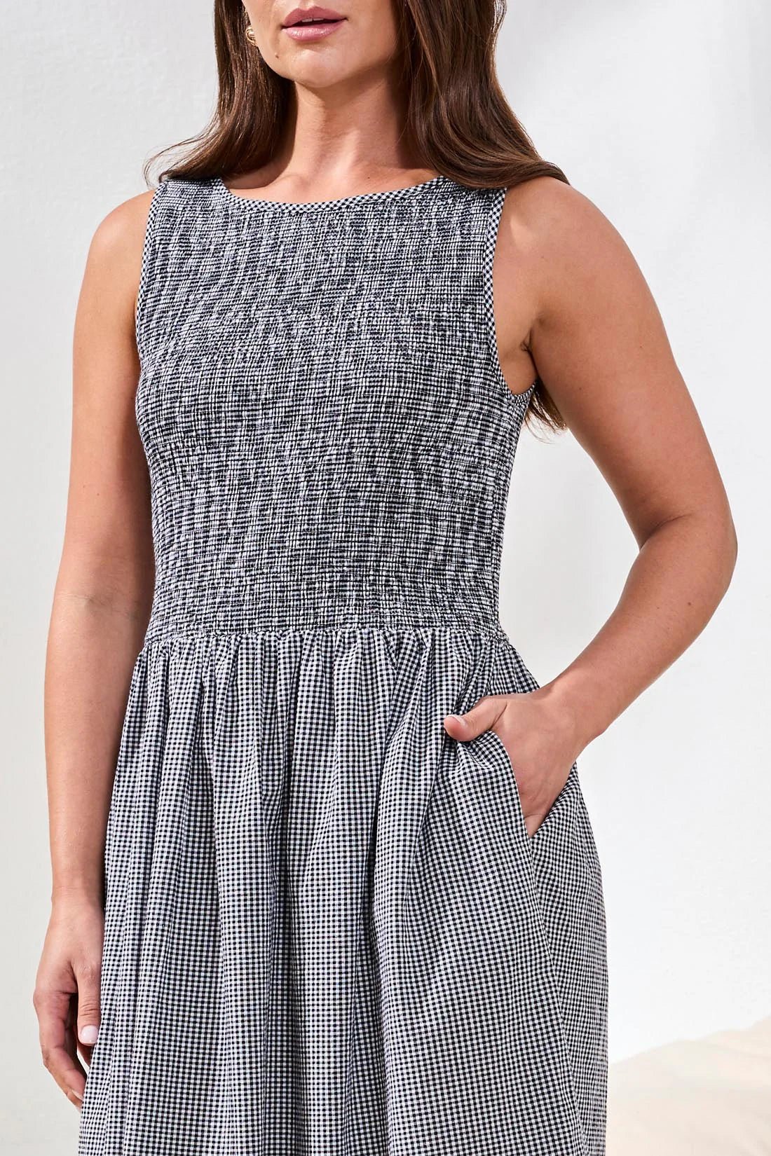 Tribal Sleeveless Dress With Smocking - OLIVIA'S
